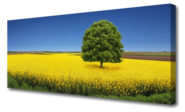 Tablou pe panza canvas Meadow copac Natura Galben Maro Verde