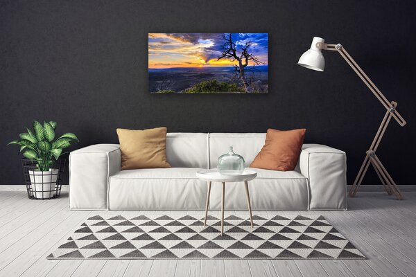 Tablou pe panza canvas Peisaj copac Brown
