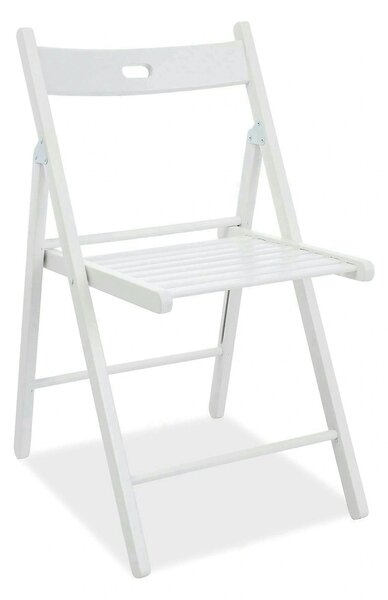 Scaun pliant SMART ll, alb, lemn, 43x40x78 cm