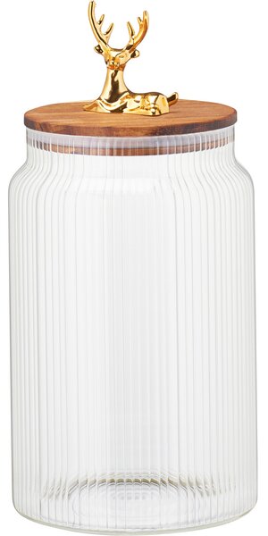Recipient sticlă cu capac cu ren 1600 ml