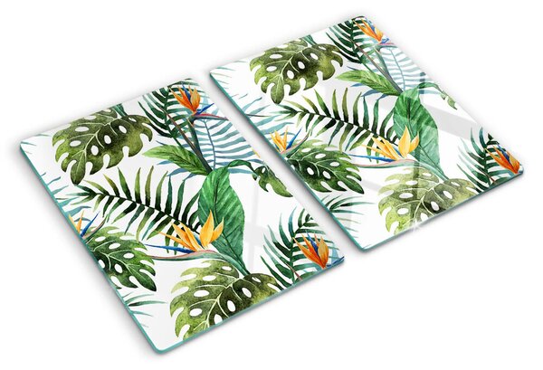 Tocător de bucătărie Frunze și flori tropicale