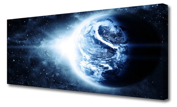 Tablou pe panza canvas Globe Universul Negru Albastru Alb