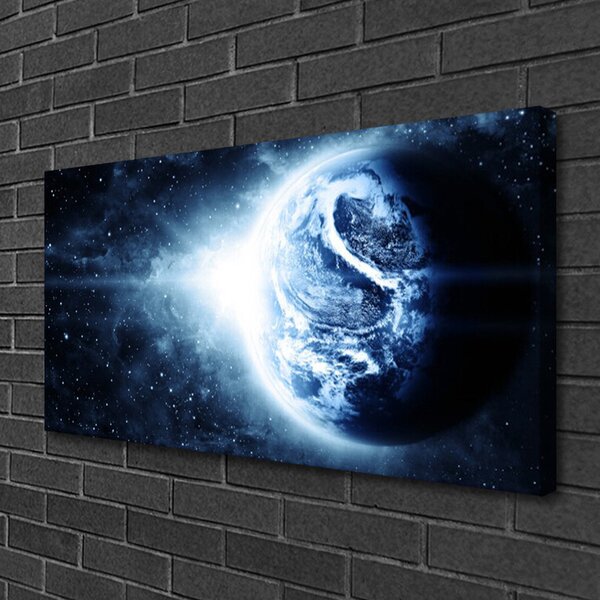 Tablou pe panza canvas Globe Universul Negru Albastru Alb