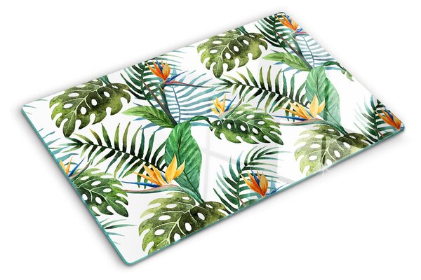 Tocător de bucătărie Frunze și flori tropicale