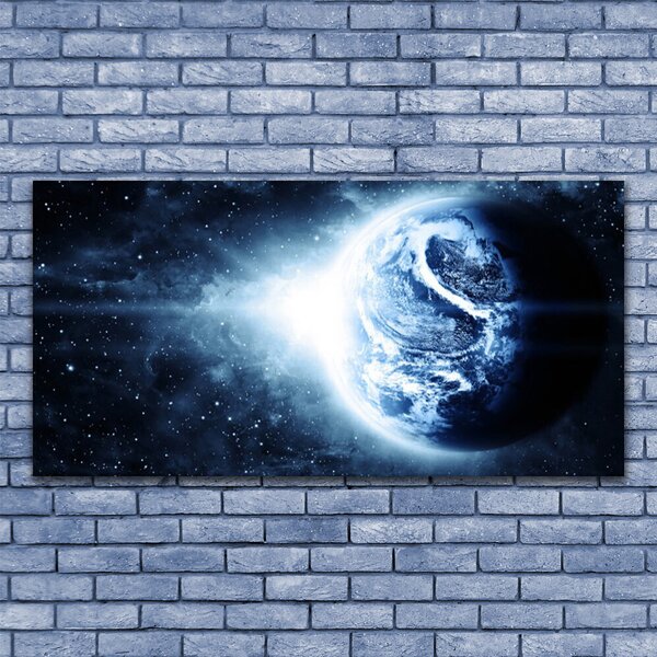 Tablou pe panza canvas Globe Universul Negru Albastru Alb