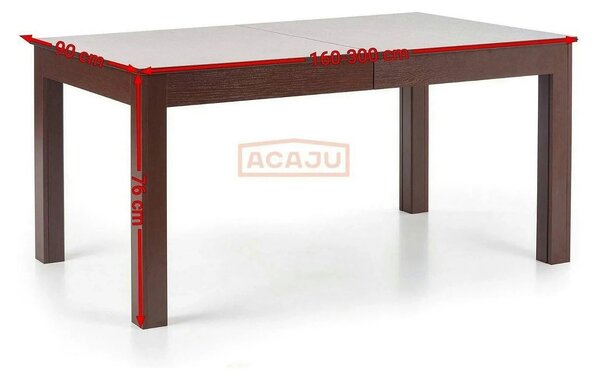 Masa living SEWERYN, nuc inchis, PAL, 160/300x90x76 cm
