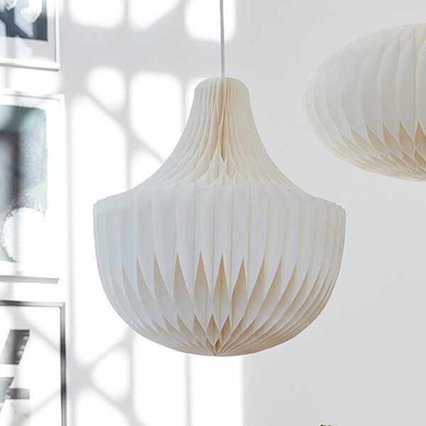 PR Home lampă suspendată Vicky, alb, hârtie, Ø 40 cm, 3 x E14, reglabil, Alb, Camera de zi / sufragerie, Hârtie / Carton, Scandinavă