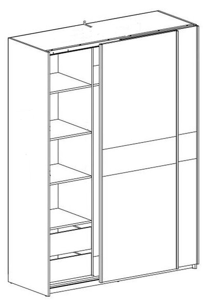 Dulap LIMA S1, alb/stejar sonoma, PAL laminat, cu 2 usi, 153x58x210 cm