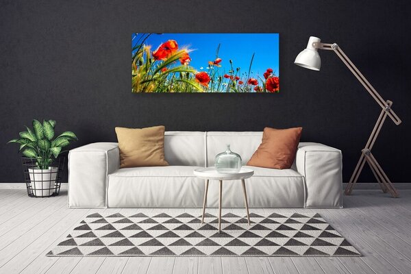 Tablou pe panza canvas Flori Floral Roșu Verde