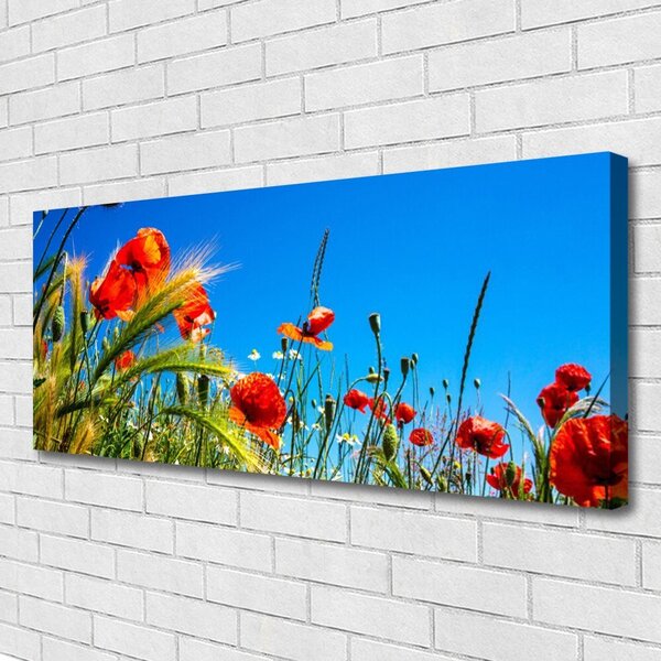 Tablou pe panza canvas Flori Floral Roșu Verde