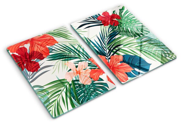 Tocător de bucătărie Motiv de plante tropicale cu flori