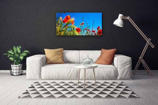 Tablou pe panza canvas Flori Floral Roșu Verde