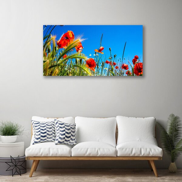 Tablou pe panza canvas Flori Floral Roșu Verde