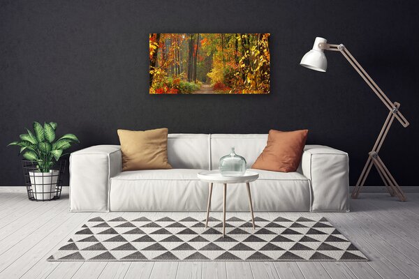 Tablou pe panza canvas Pădurea Verde Natura Brun Galben Portocaliu
