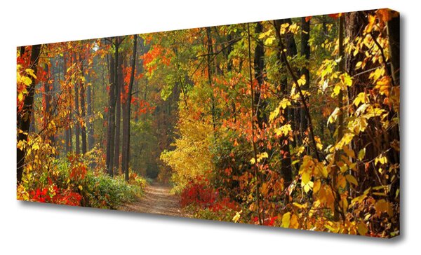 Tablou pe panza canvas Pădurea Verde Natura Brun Galben Portocaliu