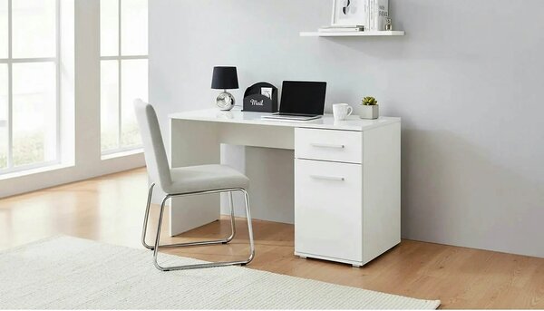 Birou Lima B1, alb, PAL melaminat, 120X55X77 CM