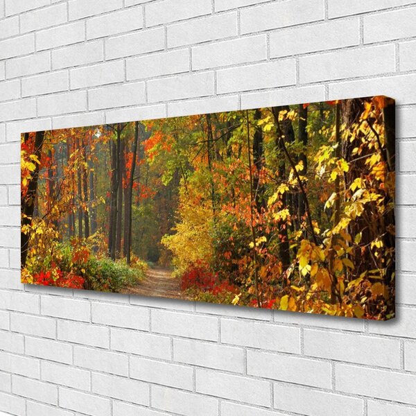 Tablou pe panza canvas Pădurea Verde Natura Brun Galben Portocaliu