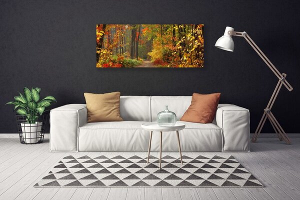 Tablou pe panza canvas Pădurea Verde Natura Brun Galben Portocaliu