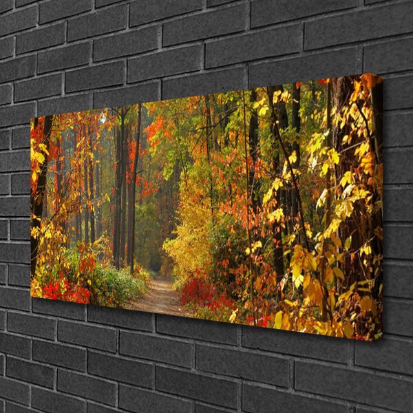 Tablou pe panza canvas Pădurea Verde Natura Brun Galben Portocaliu