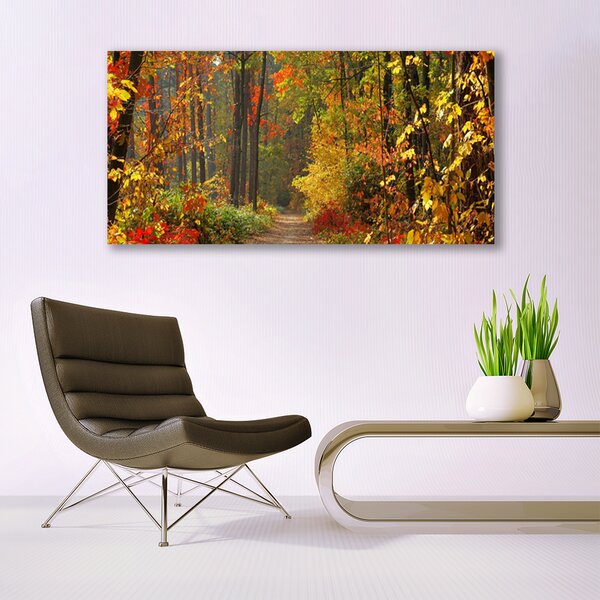 Tablou pe panza canvas Pădurea Verde Natura Brun Galben Portocaliu