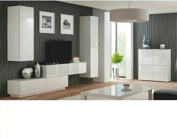 Dulap LIVO KM100, alb, cu 4 usi, 100x29x100 cm