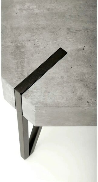 Masuta EMILY GREY, gri/negru, 110x60x42 cm