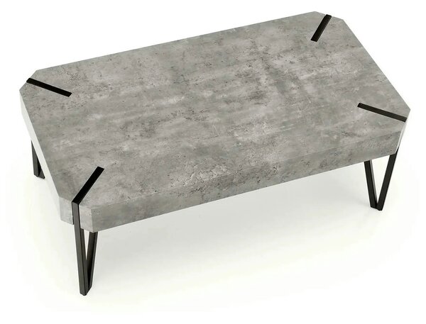 Masuta EMILY GREY, gri/negru, 110x60x42 cm