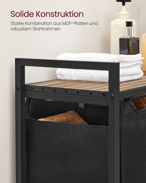 Cos de rufe, Vigo, Negru, 92.5x33x72cm