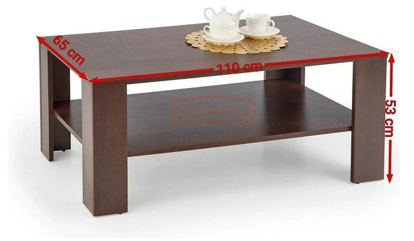Masuta cafea KWADRO, nuc inchis, 110x65x53 cm