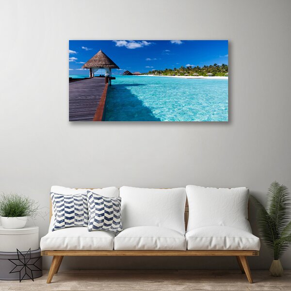 Tablou pe panza canvas Marea Podul Arhitectura Maro Albastru