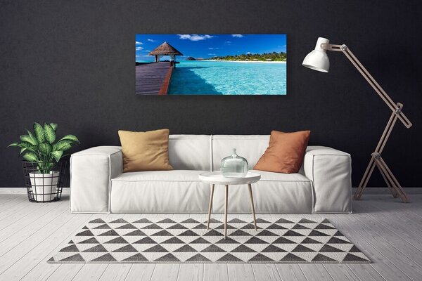 Tablou pe panza canvas Marea Podul Arhitectura Maro Albastru