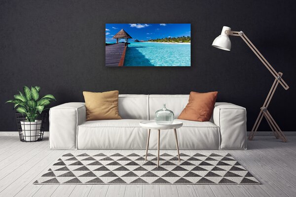 Tablou pe panza canvas Marea Podul Arhitectura Maro Albastru