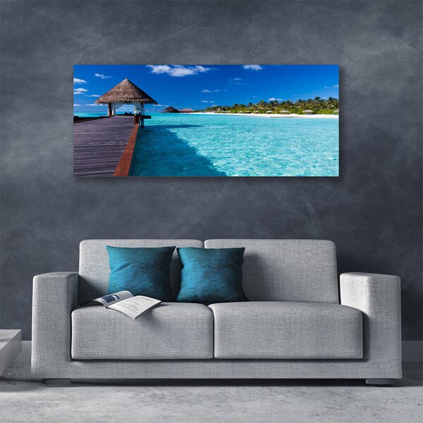 Tablou pe panza canvas Marea Podul Arhitectura Maro Albastru