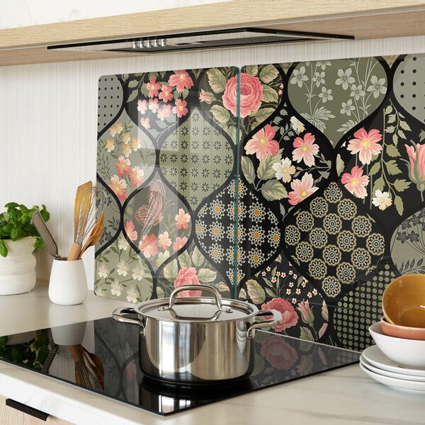 Tocător de bucătărie Patchwork floral cu modele geometrice
