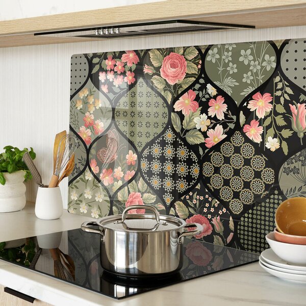 Tocător de bucătărie Patchwork floral cu modele geometrice