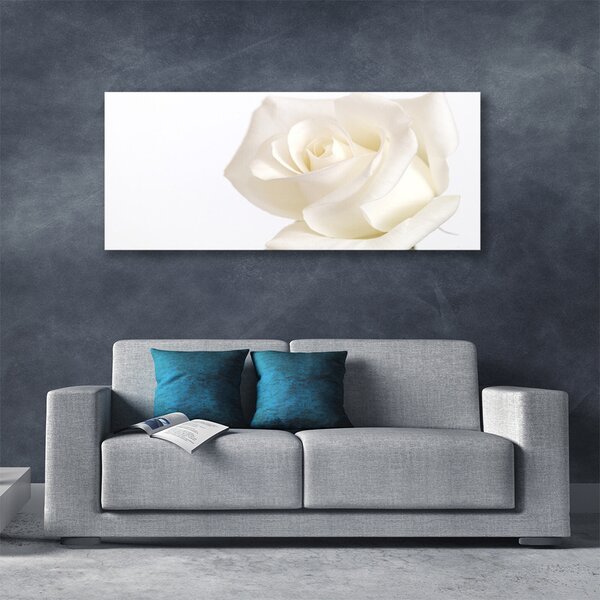 Tablou pe panza canvas Rose Floral alb