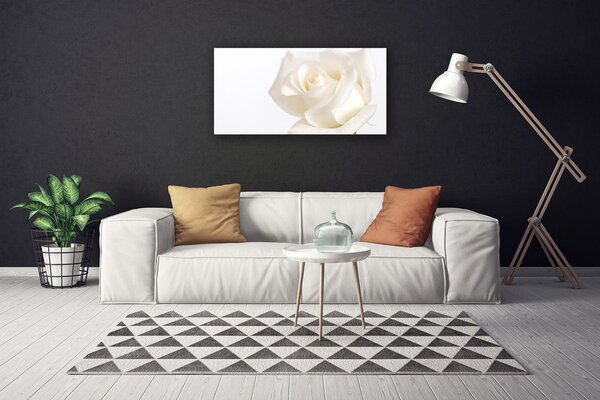 Tablou pe panza canvas Rose Floral alb