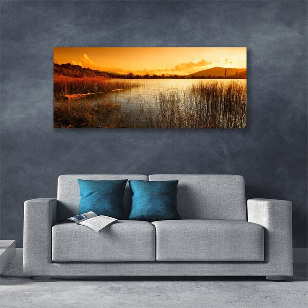 Tablou pe panza canvas Sea Peisaj Albastru Galben