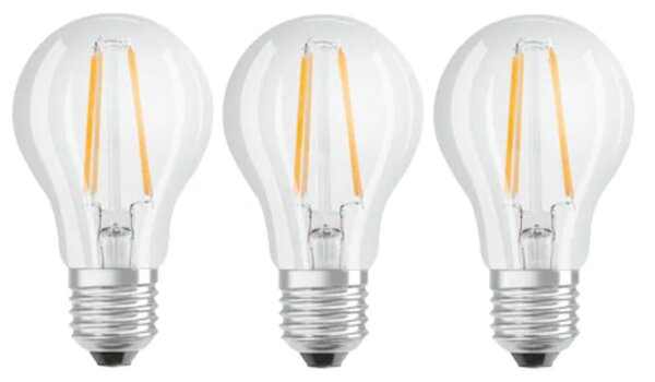 Bec A60 LED transparent din sticla E27 6W
