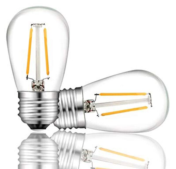 Bec S14 LED transparent din plastic Dimabil E27 2W
