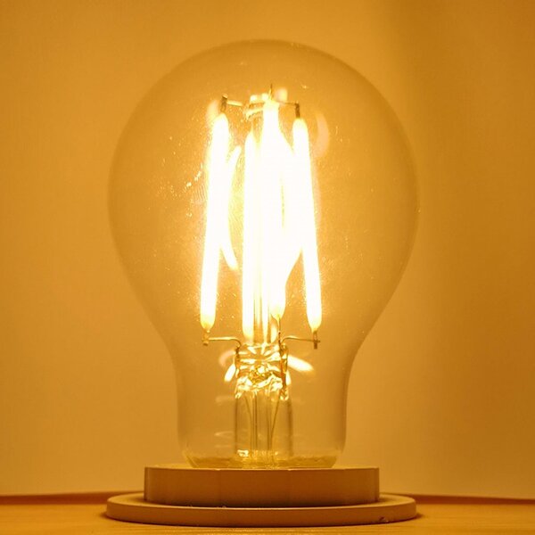 Bec A60 LED transparent din sticla E27 6W