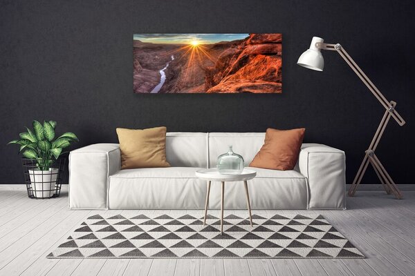 Tablou pe panza canvas Sun Desert Peisaj Galben Maro