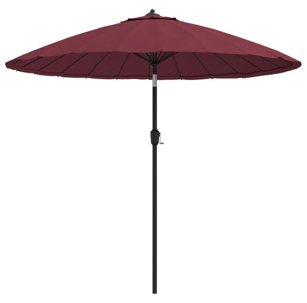 Umbrelă soare de exterior, stâlp aluminiu, roșu bordo, 270 cm