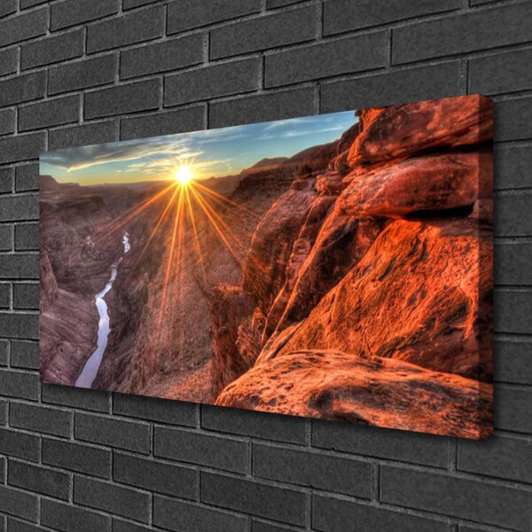 Tablou pe panza canvas Sun Desert Peisaj Galben Maro