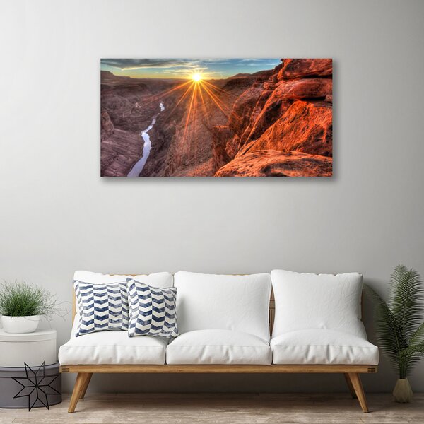 Tablou pe panza canvas Sun Desert Peisaj Galben Maro