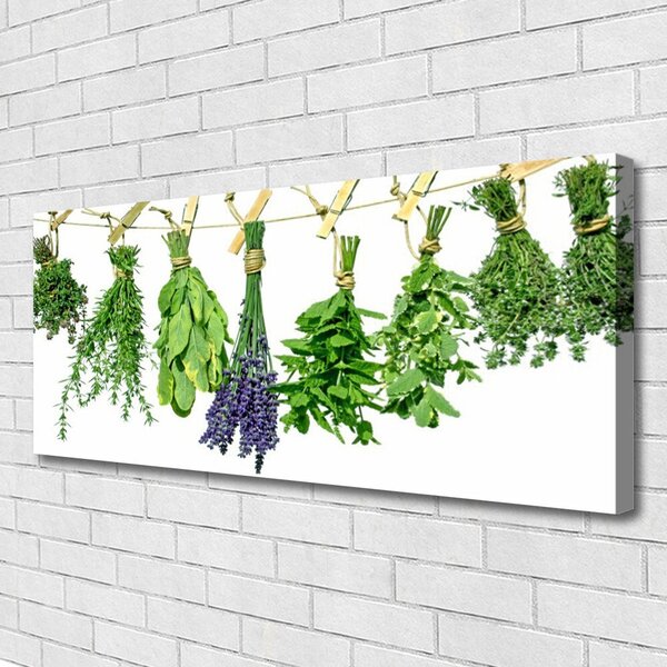 Tablou pe panza canvas Petale Floral Verde Violet