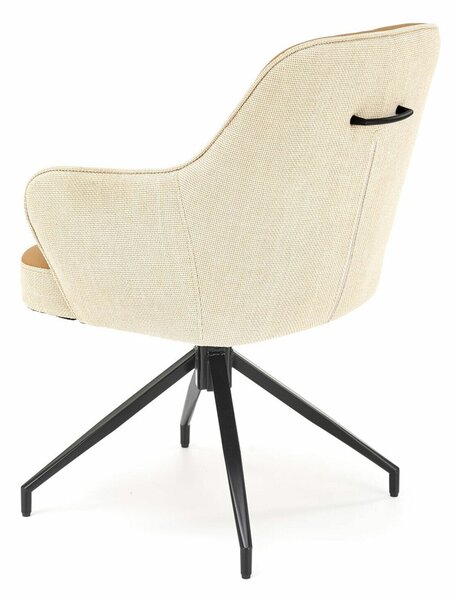 Scaun Houston 1601Maro deschis, Bej, 9x6x7cm, Piele ecologică, Metalic