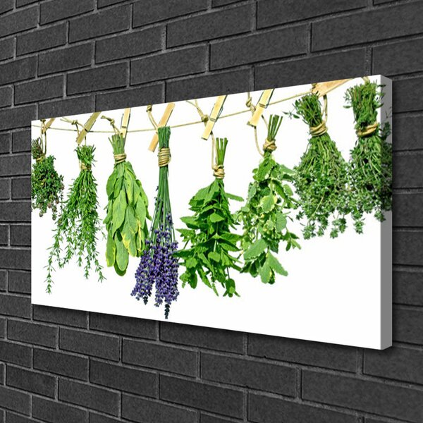 Tablou pe panza canvas Petale Floral Verde Violet