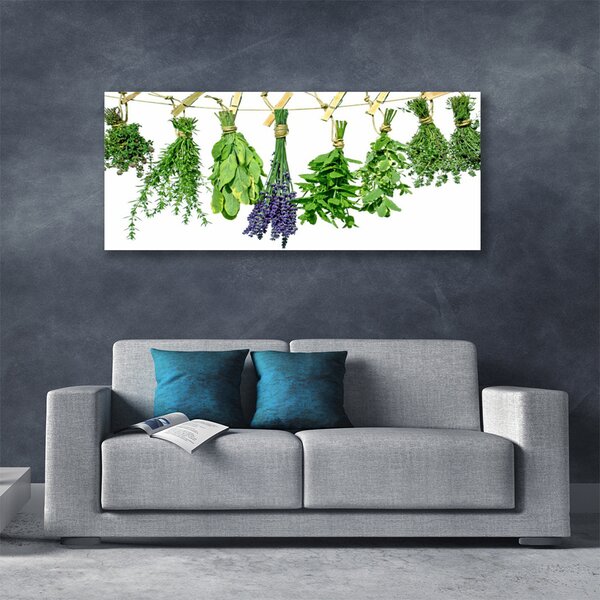 Tablou pe panza canvas Petale Floral Verde Violet