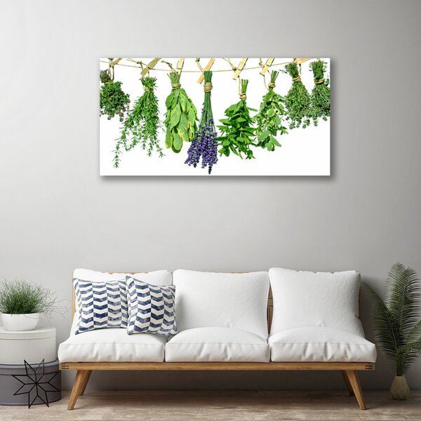 Tablou pe panza canvas Petale Floral Verde Violet